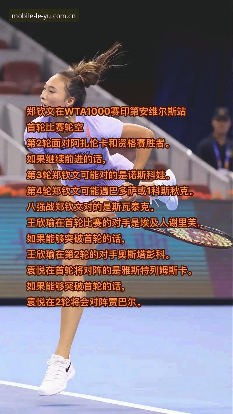 乐鱼体育官方 法网抽签郑钦文成非种子,如何通过乐鱼手机平台追踪中国金花表现?
